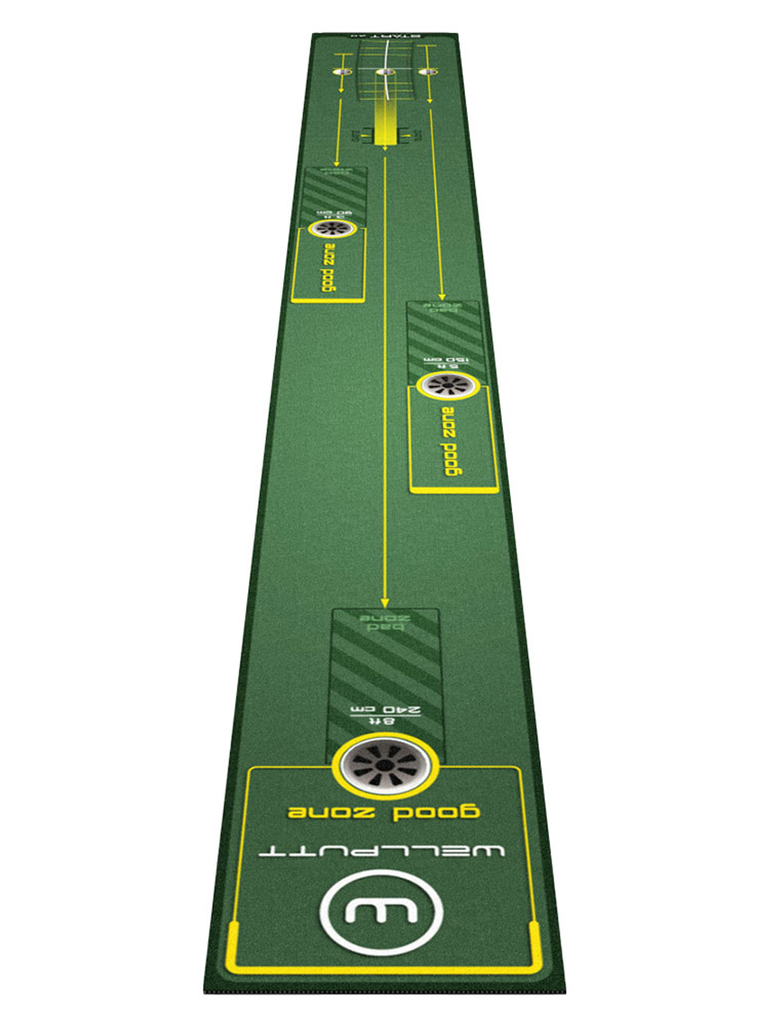 WellPutt Start 2.0 3m Putting Mat - Green | GolfBox